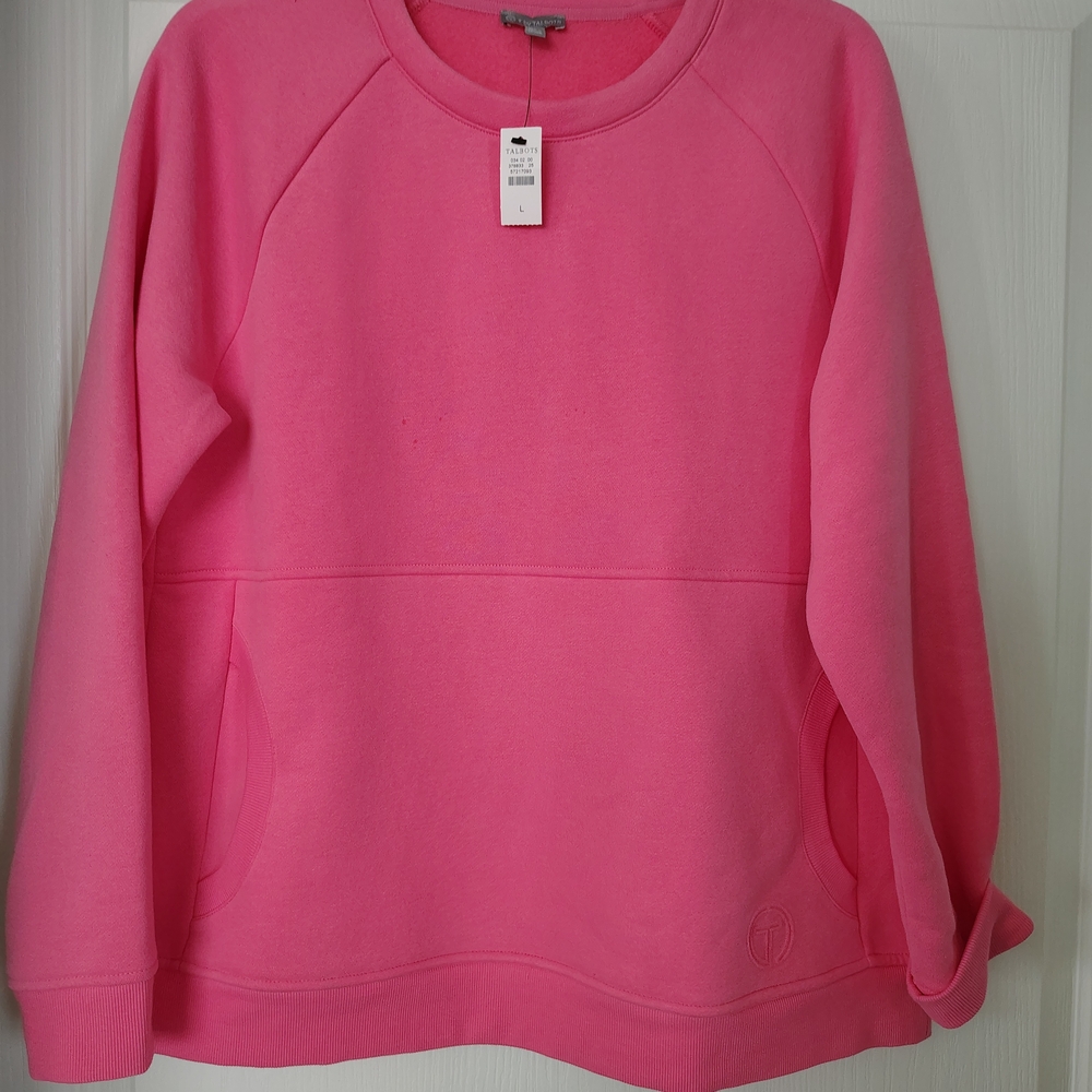 Talbots Brand New Bold Pink Crew Neck Sweatshirt